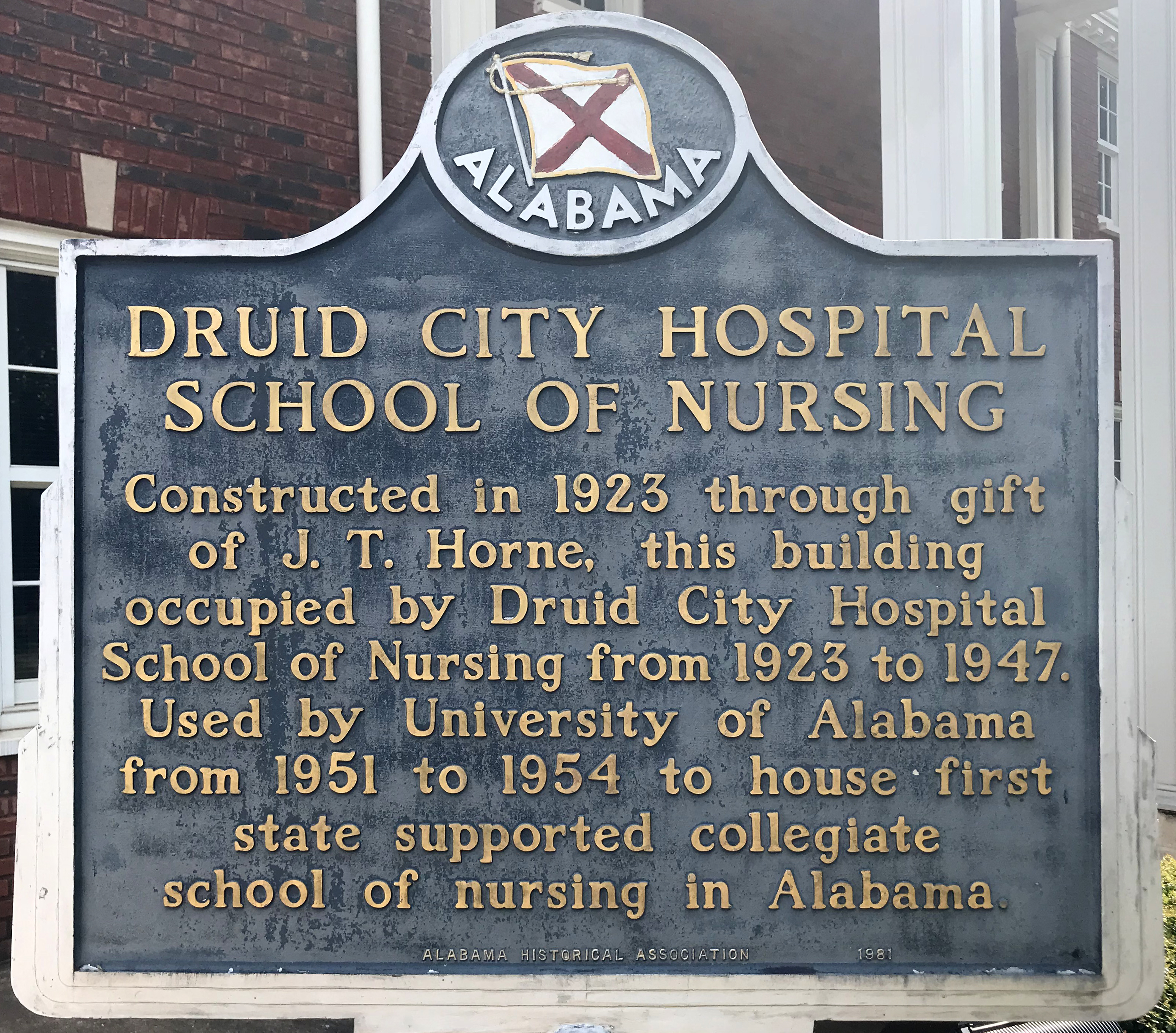 Druid City Hospital School of Nursing · Campus Historical Markers