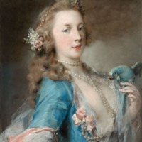 A Young Lady with a Parrot