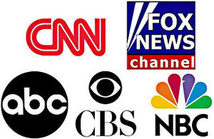 Image showing the logos of the major news networks.