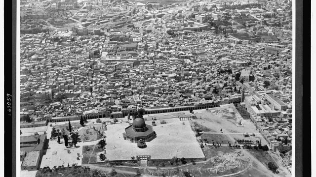 aerial view of Dome of the Rock